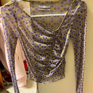 sheer floral top size xs